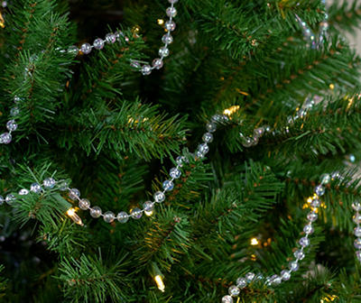 33' Large Shiny Clear Iridescent Beaded Christmas Garland
