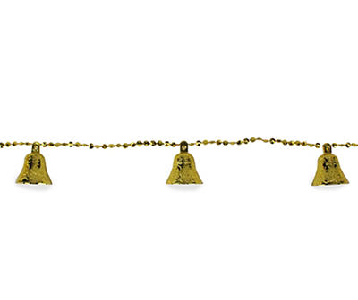 9' Northlight Shiny Gold Bell Beaded Artificial Christmas Garland Set - Unlit