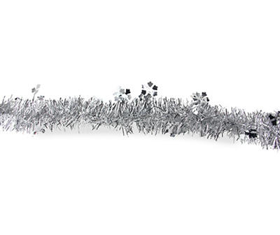 50" x 2.75' Silver Snowflakes Tinsel Artificial Christmas Garland - Unlit