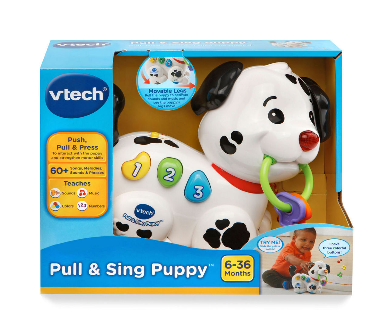 Baby Toy Pull Sing Puppy Dog Kids Toddler Music Sounds Learn Color Number NEW 