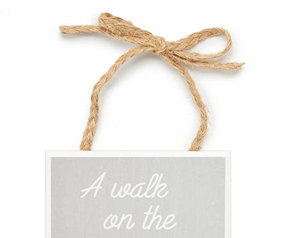 "A Walk On The Beach" Beveled Edge Hanging Plaque