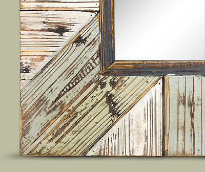 Rustic Wood Plank Farmhouse Rectangular Mirror