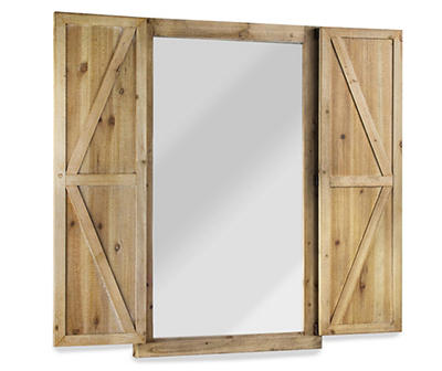 Wood Shuttered Wall Mirror