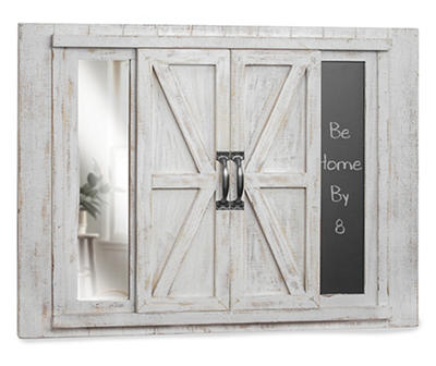 Barn Door Collage Picture Frame with Chalkboard and Mirror