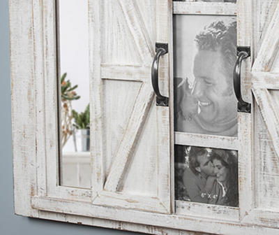 Barn Door Collage Picture Frame with Chalkboard and Mirror