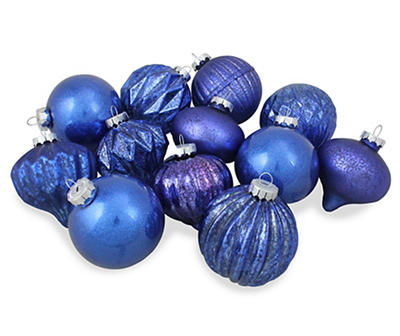 Northlight Royal Blue Shape 12-Piece Glass Ornament Set | Big Lots