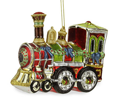 Seasonal Train Glass Ornament