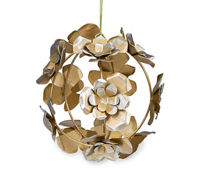 Silver & Gold Iron Rose Metal Ornament