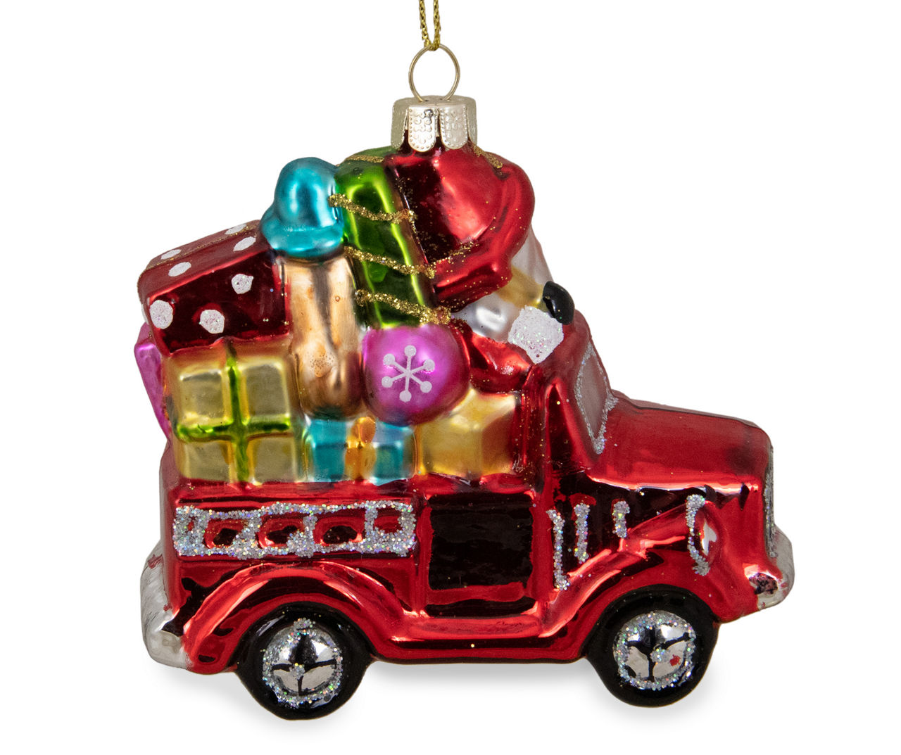 Northlight Firetruck & Santa Glass Ornament | Big Lots