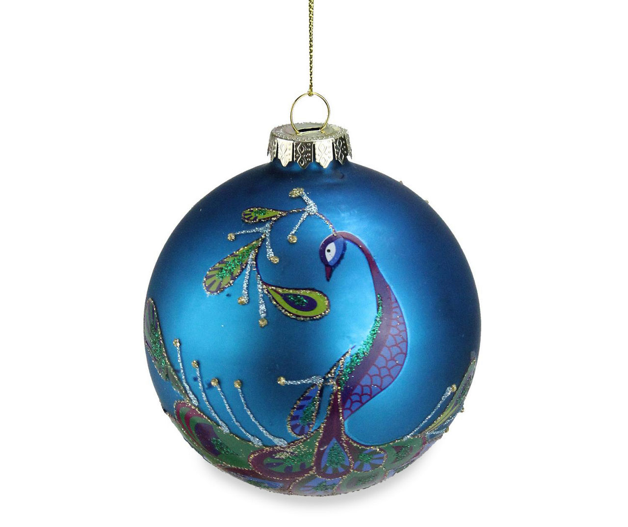 Northlight Blue & Green Peacock Ball & Figural Glass Ornaments, 3