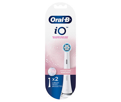 Oral-B iO Gentle Care Replacement Brush Heads, White, 2 count