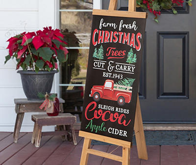 Fall & Christmas Double Sided Wooden Easel Decor