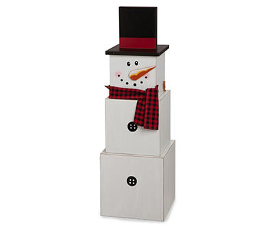 Scarecrow & Snowman Double-Sided Stacking Block Decor