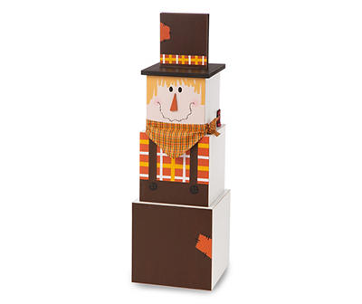 Scarecrow & Snowman Double-Sided Stacking Block Decor