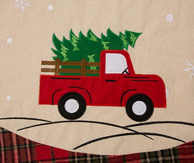 48"D Fabric Christmas Tree Skirt - Red Truck