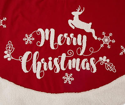 48"D Fabric Christmas Tree Skirt - Merry Christmas