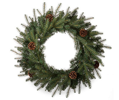 24" Pinecone LED Wreath
