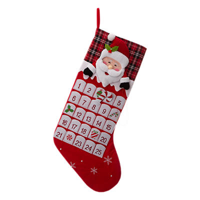 3D Santa Countdown Oversize Stocking