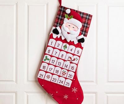 3D Santa Countdown Oversized Stocking