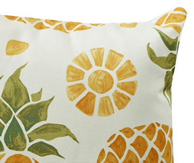 Kailani Canola Pineapple Outdoor Throw Pillow