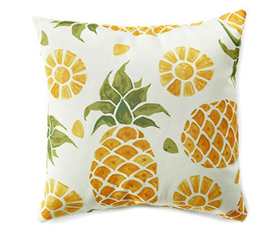 Kailani Canola Pineapple Outdoor Throw Pillow