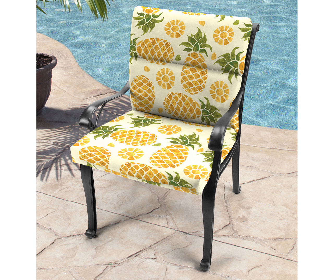 Kailani Canola Pineapple Outdoor Chair Cushion