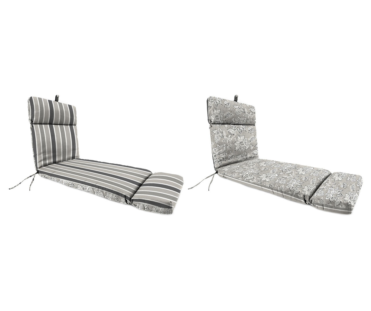 Adair Gray Damask Reversible Outdoor Chaise Cushion