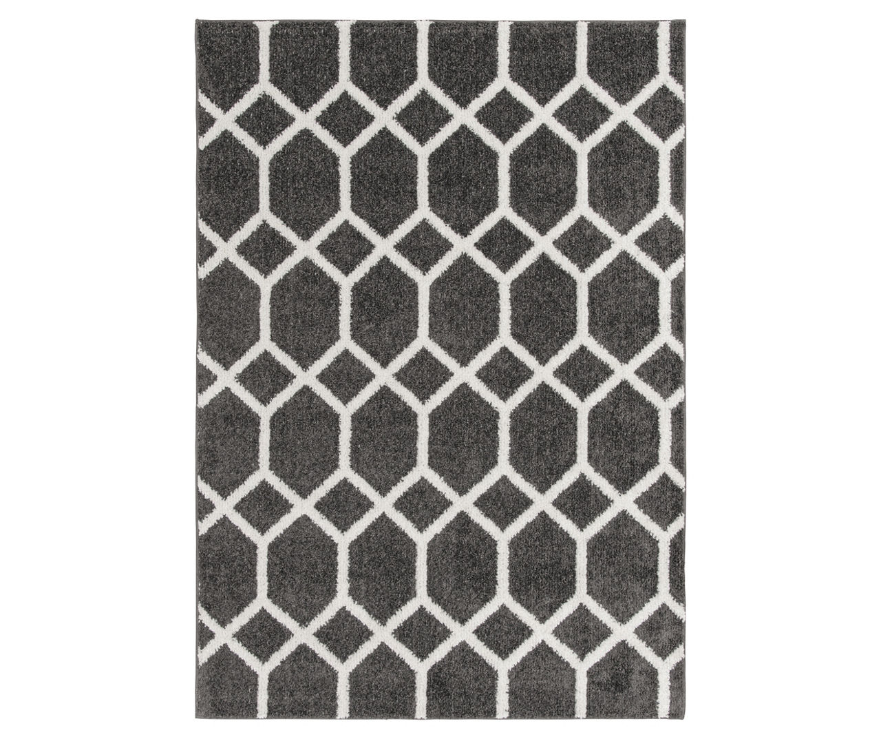 Zion Black & Gray Tufted Area Rug with Non-Slip Back, 5x7, Sold by at Home