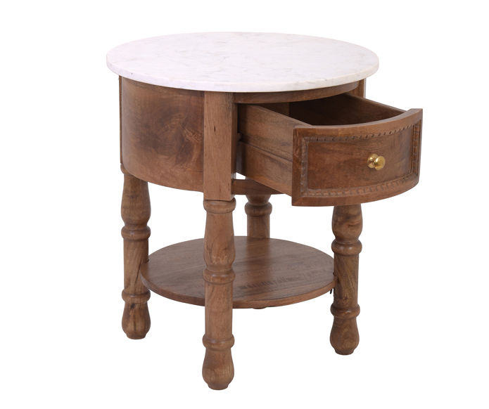 Broyhill Marble Mango Wood End Table