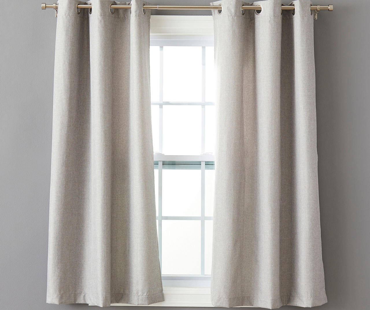 Winchester Gray Room-Darkening Curtain Panel Pair, (63")