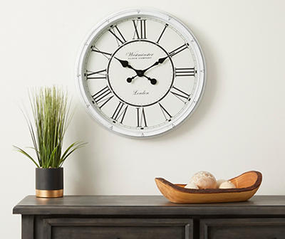 White Rivet Wall Clock, (20”)