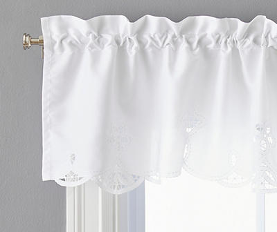 White Lily Valance & Tier 3-Piece Curtain Set