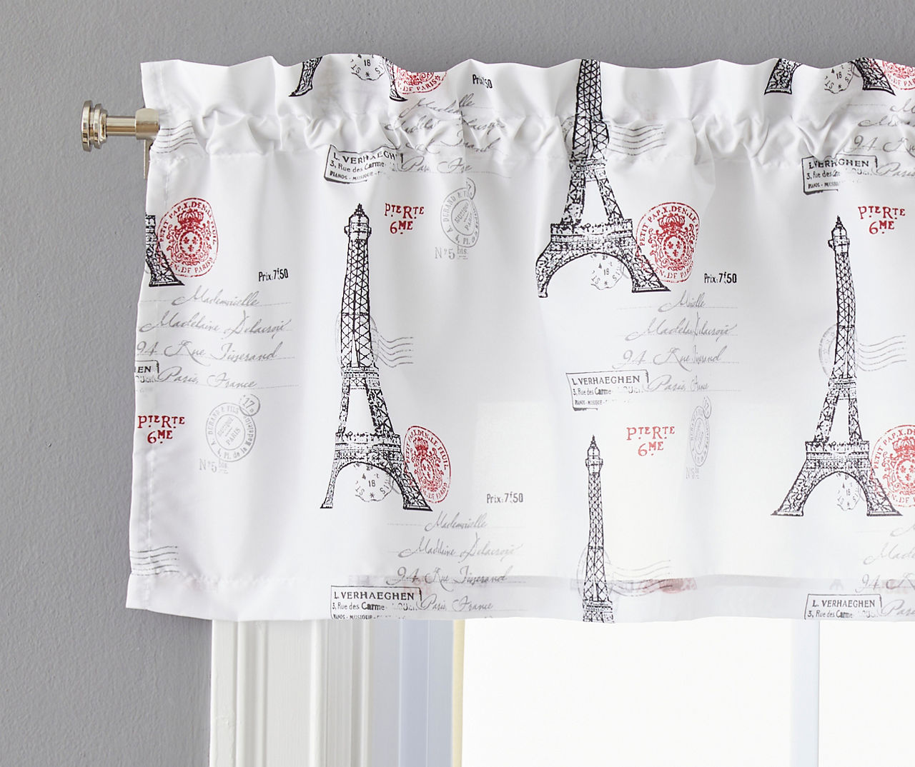 Eiffel Tower Valance & Tier 3-Piece Curtain Set