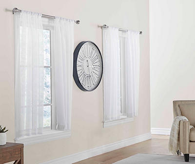 White Perfect Sheers 4-Pack Curtain Panel, (63”)