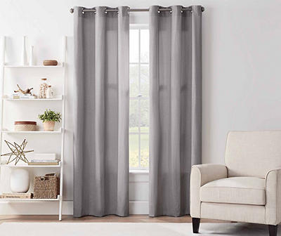 Chambray Light Filtering Grommeted Curtain Panel Pair