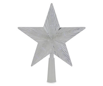 Crystal Star LED Tree Topper with Clear Lights