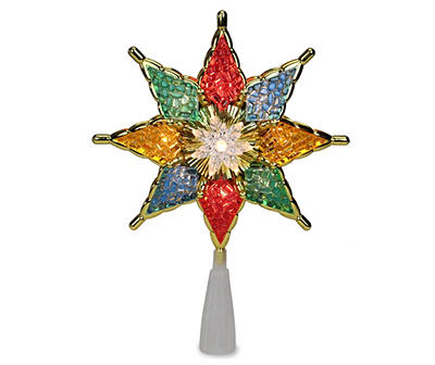 Crystal 8-Point Star Light-Up Tree Topper