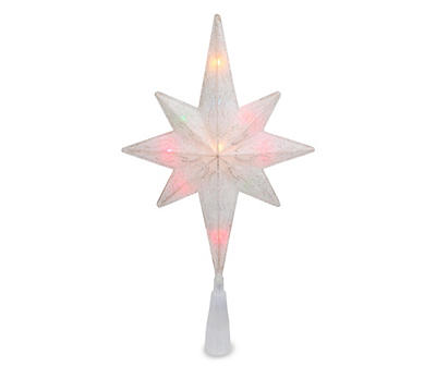 Frosted Star of Bethlehem Light-Up Tree Topper with Multi-Color Lights