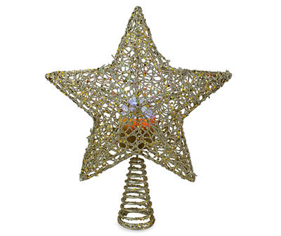 Gold Star Rotating LED Tree Topper