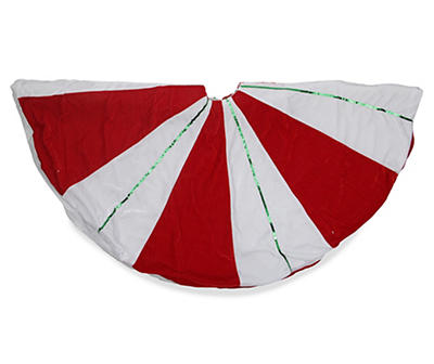 48" Red and White Peppermint Twist Stripes Christmas Tree Skirt