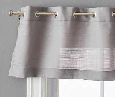 Real Living Tucker Textured Semi-Sheer Grommet Kitchen Curtain Valance and Tiers Set