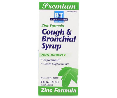 Cough and Bronchitis Syrup with Zinc, 4 Fl Oz Box