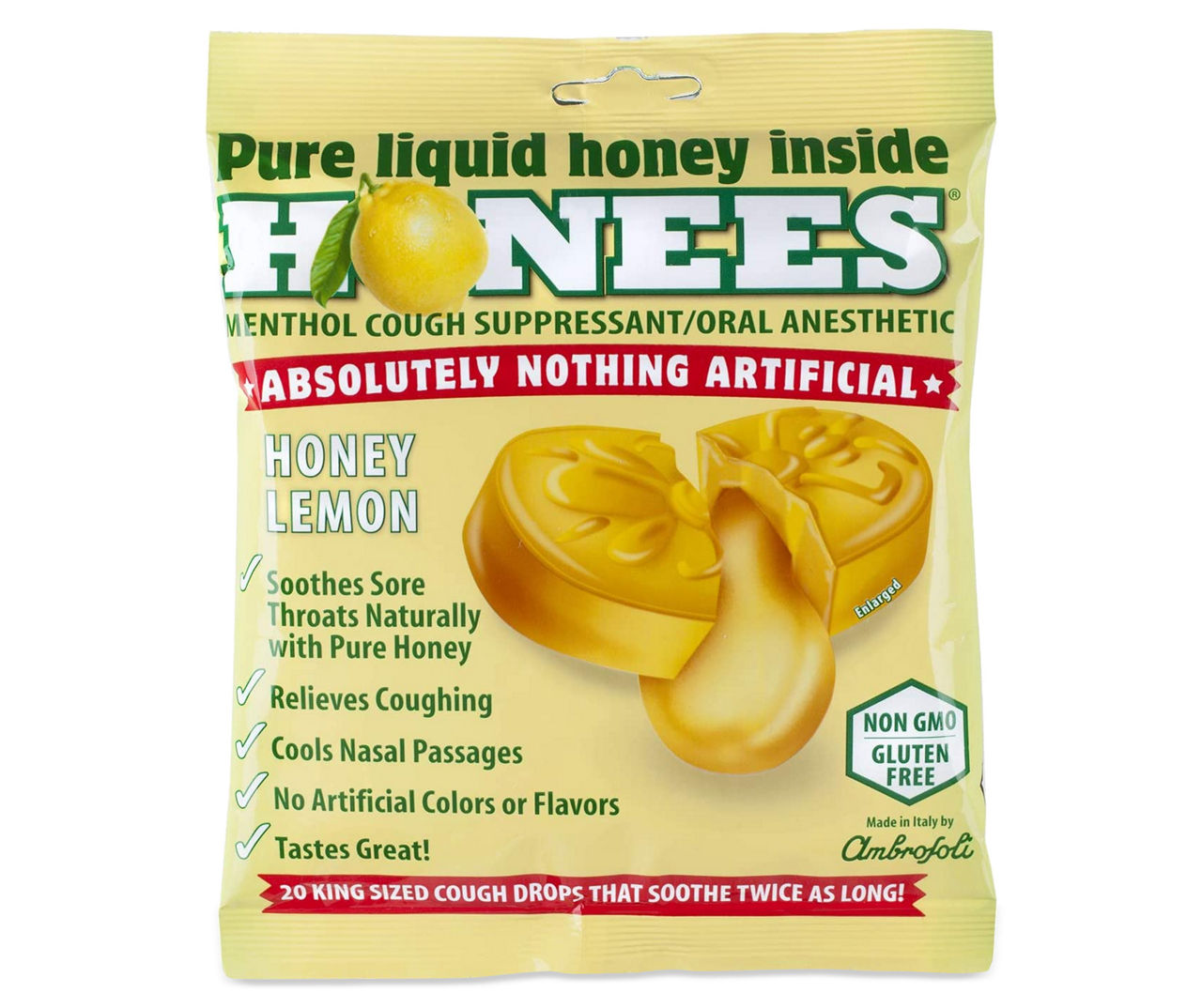 Cough Drops Honey Lemon Lemon Menthol, 20 Ct Other