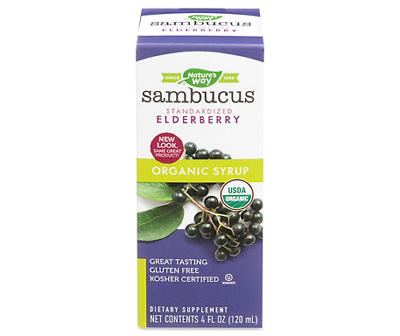 Organic Sambucus Elderberry Syrup, 4 Fl Oz Box