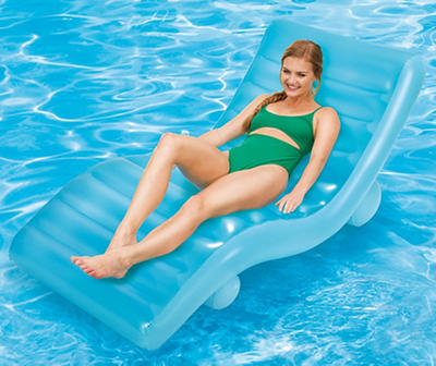 Blue Inflatable Chaise Lounge Pool Float