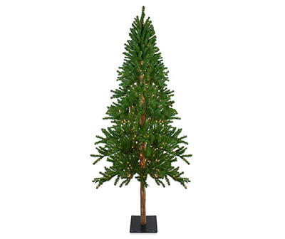 7' Alpine Pre-Lit Artificial Christmas Tree with Clear Lights