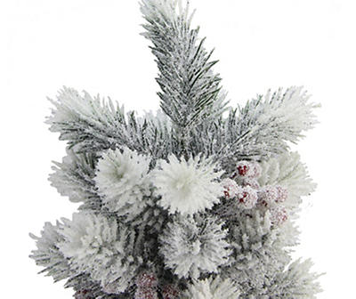 28" Flocked Slim Tabletop Artificial Christmas Tree
