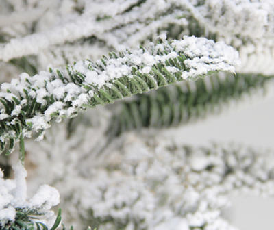 7.5' Noble Fir Flocked Slim Unlit Artificial Christmas Tree