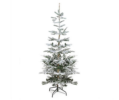 7.5' Noble Fir Flocked Slim Unlit Artificial Christmas Tree