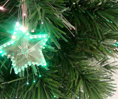 3' Star Pre-Lit Artificial Christmas Tree with Fiber Optic Lights